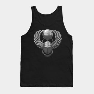 Silver Egyptian Scarab Tank Top